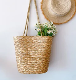 Elena Handbags Straw Basket Summer Tote