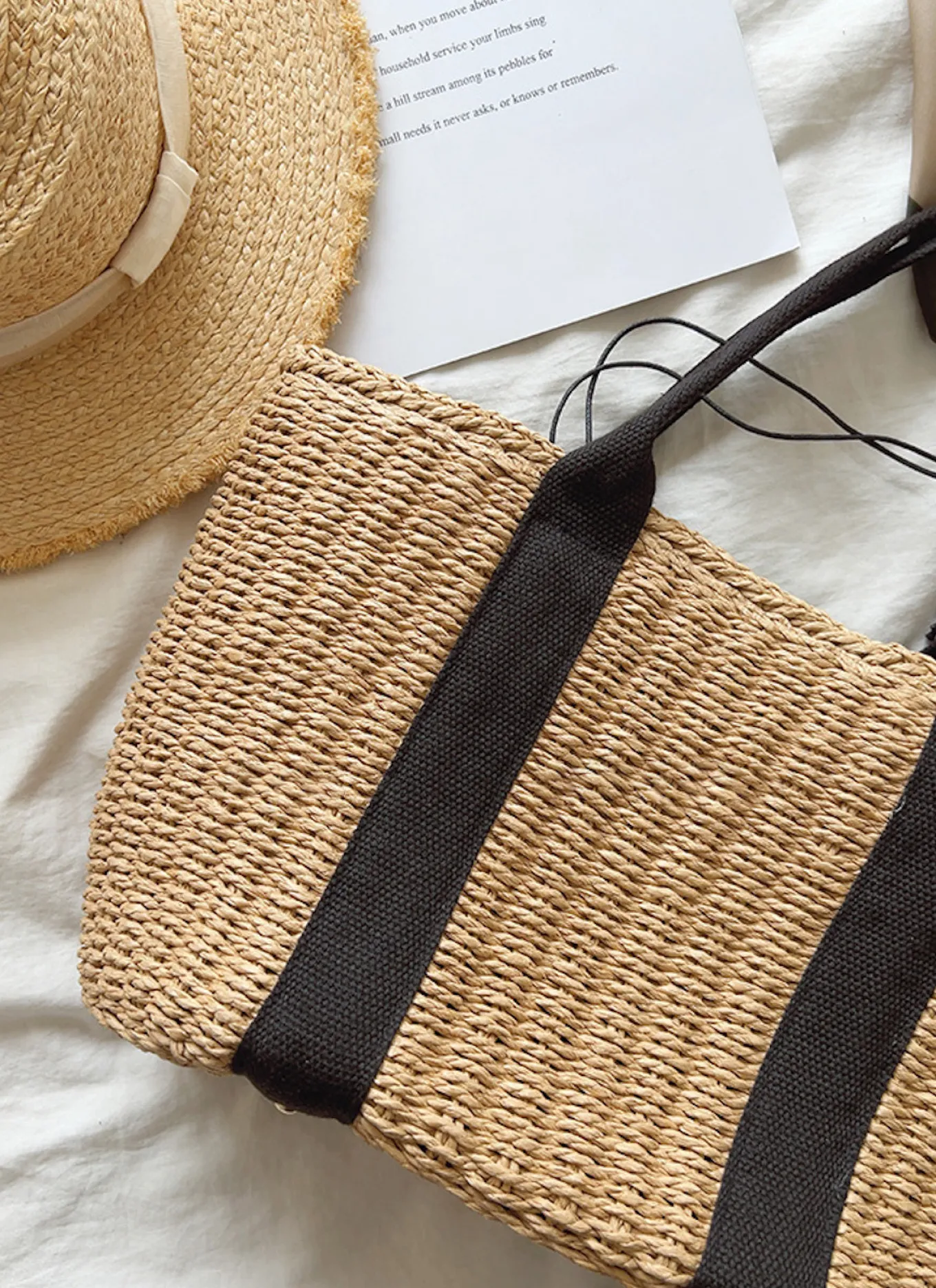 Elena Handbags Straw Beach Basket Summer Handbag