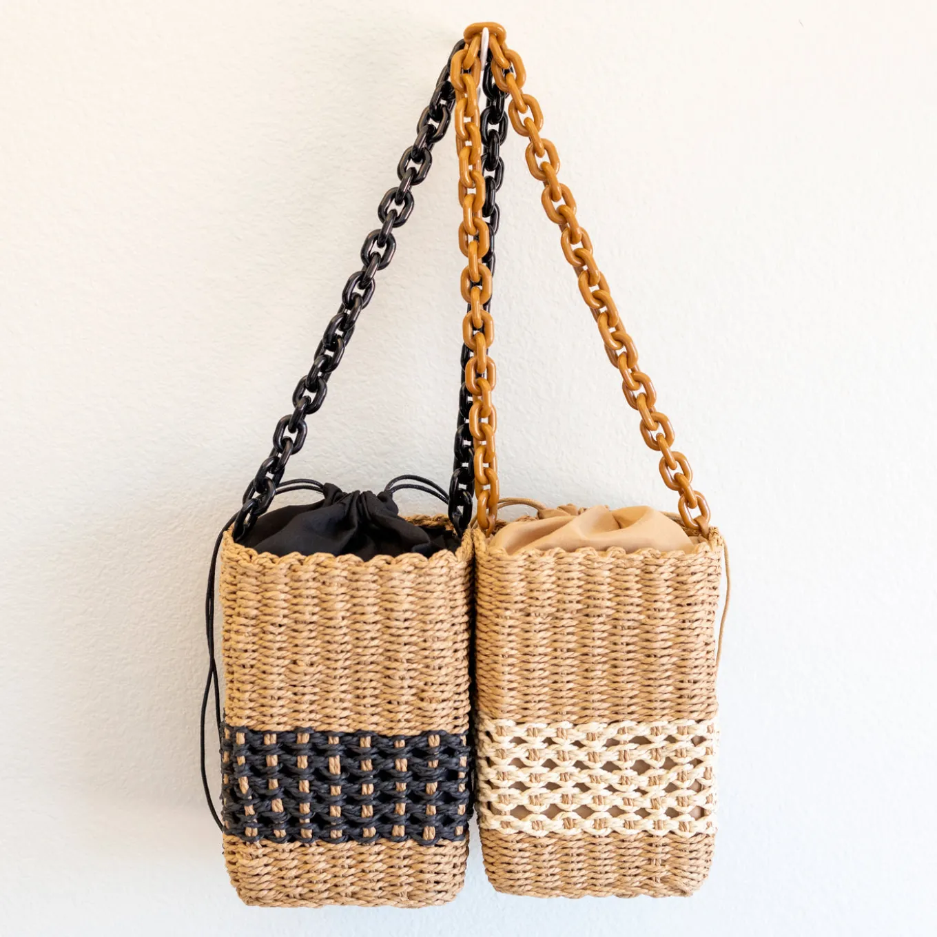 Elena Handbags Straw Cube Shaped Fashion Handbag