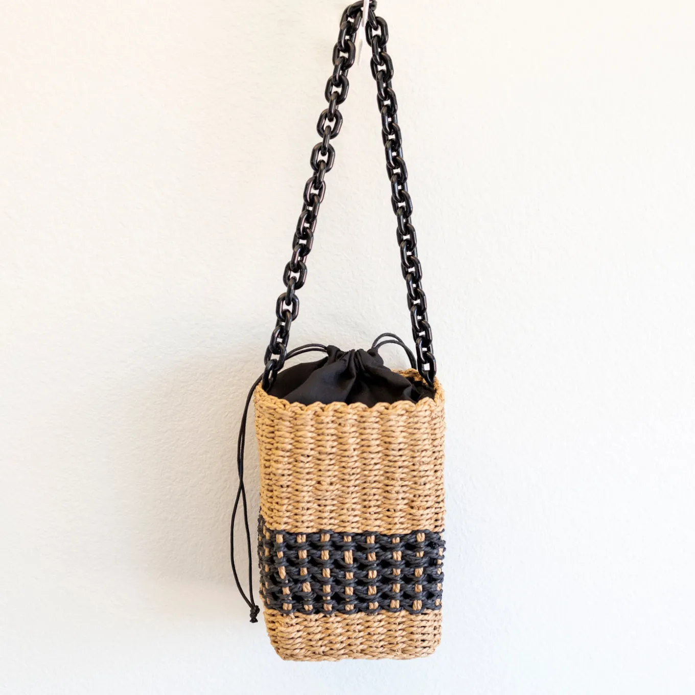 Elena Handbags Straw Cube Shaped Fashion Handbag