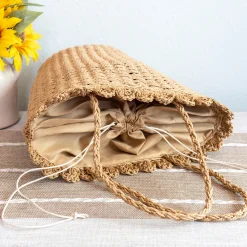 Elena Handbags Straw Flower Basket Summer Tote Bag
