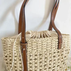 Elena Handbags Straw Market Tote Bag