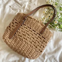 Elena Handbags Straw Market Tote Bag
