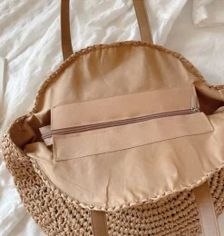 Elena Handbags Straw Round Tote Bag