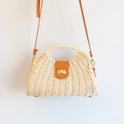 Elena Handbags Straw Shell Shape Crossbody Hobo Bag