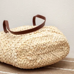 Elena Handbags Straw Shell Basket Summer Beach Tote