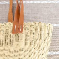 Elena Handbags Straw Shell Basket Summer Tote