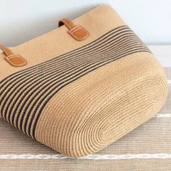 Elena Handbags Straw Summer Tote Beach Basket Bag