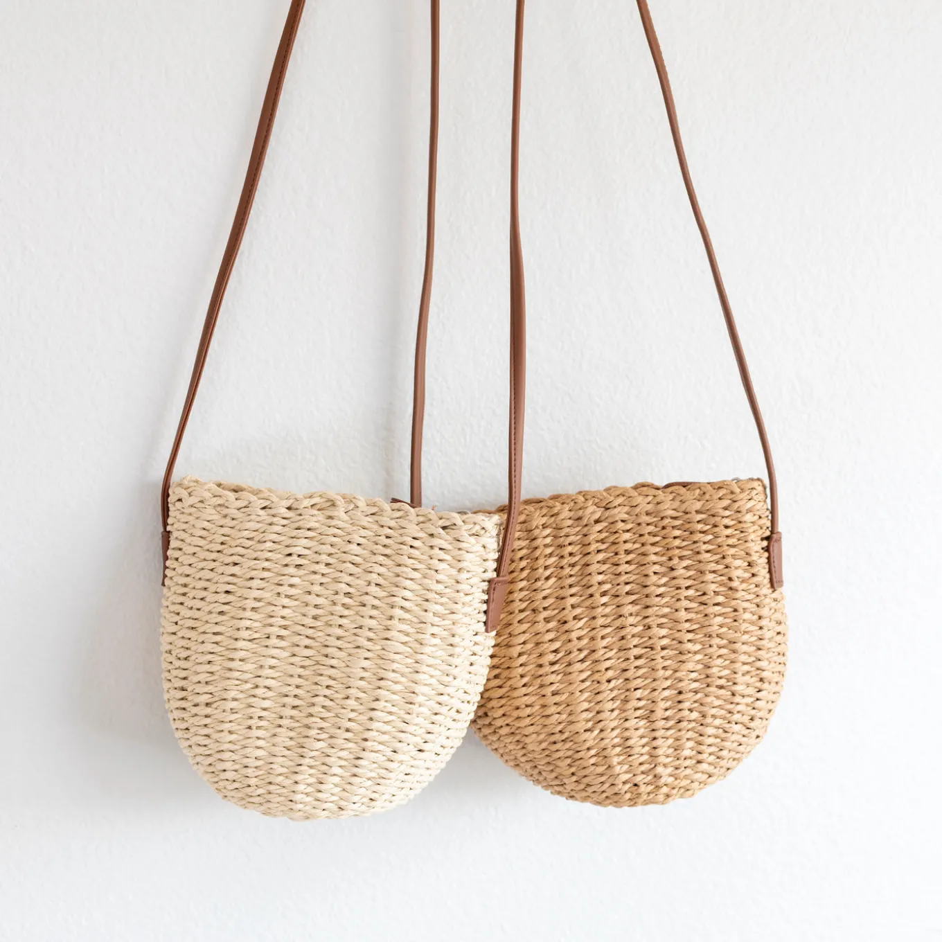 Elena Handbags Straw Woven Crossbody Bag