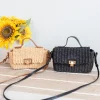 Elena Handbags Straw Woven Mini Flap Bag