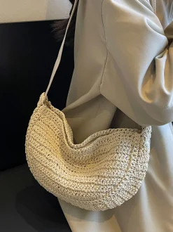 Elena Handbags Straw Woven Crossbody Bag