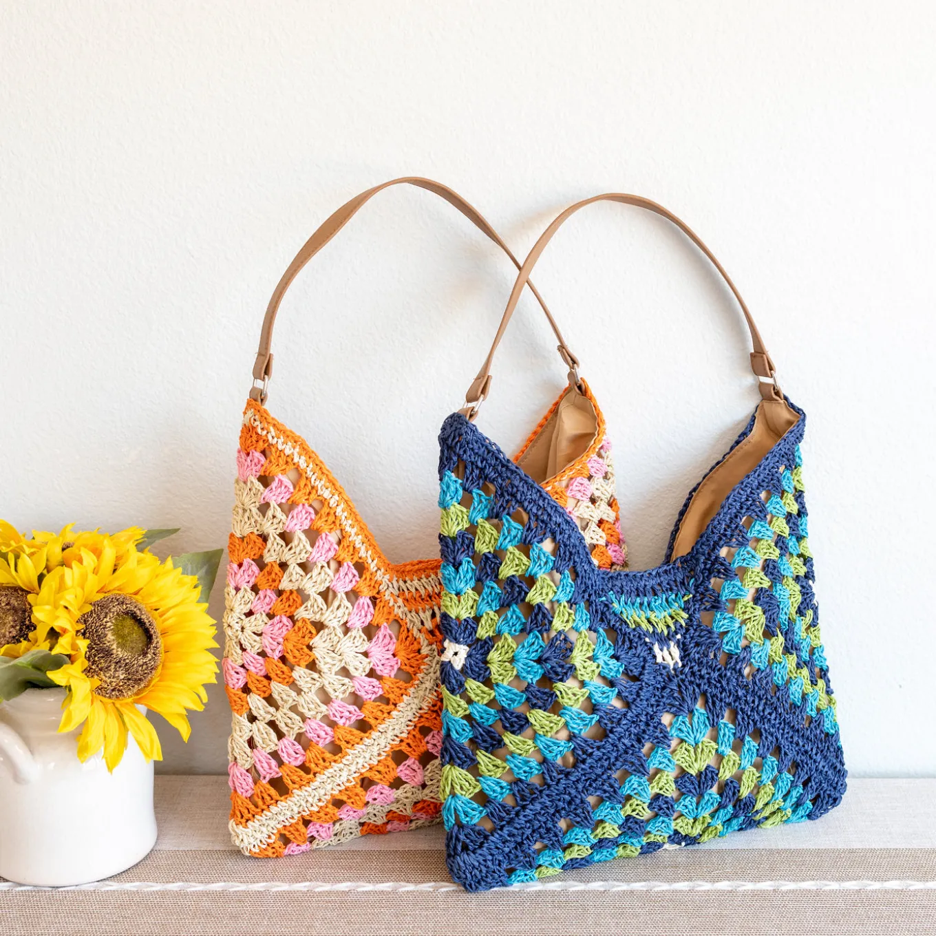 Elena Handbags Straw Woven Fashion Shoulder Bag
