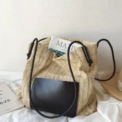Elena Handbags Straw Woven Tote Bag