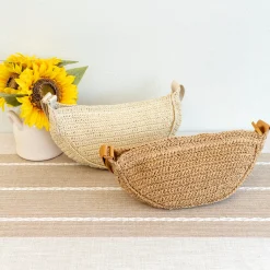 Elena Handbags Straw Woven Crossbody Bag