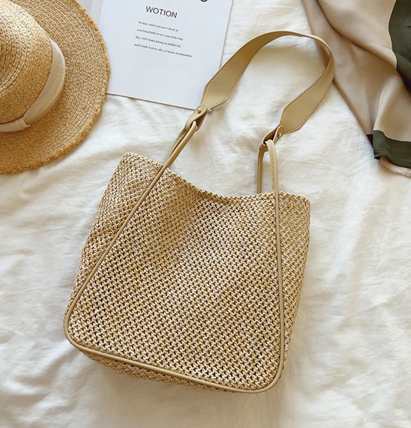 Elena Handbags Straw Woven Work Tote