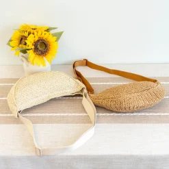 Elena Handbags Straw Woven Crossbody Bag