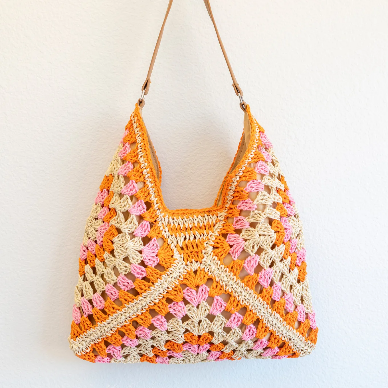 Elena Handbags Straw Woven Fashion Shoulder Bag