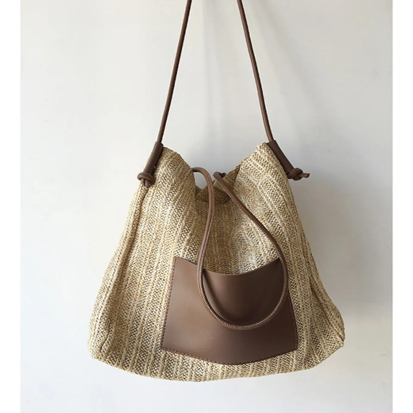 Elena Handbags Straw Woven Tote Bag