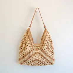 Elena Handbags Straw Woven Fashion Shoulder Bag