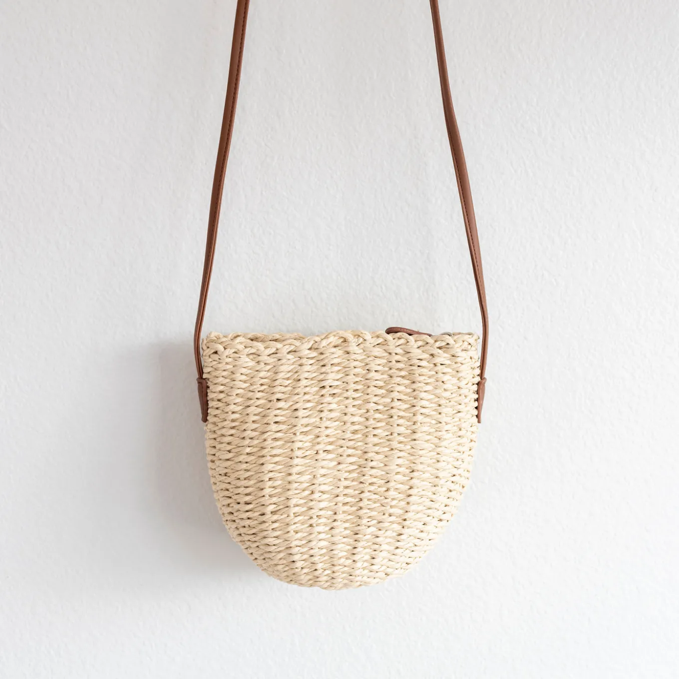 Elena Handbags Straw Woven Crossbody Bag
