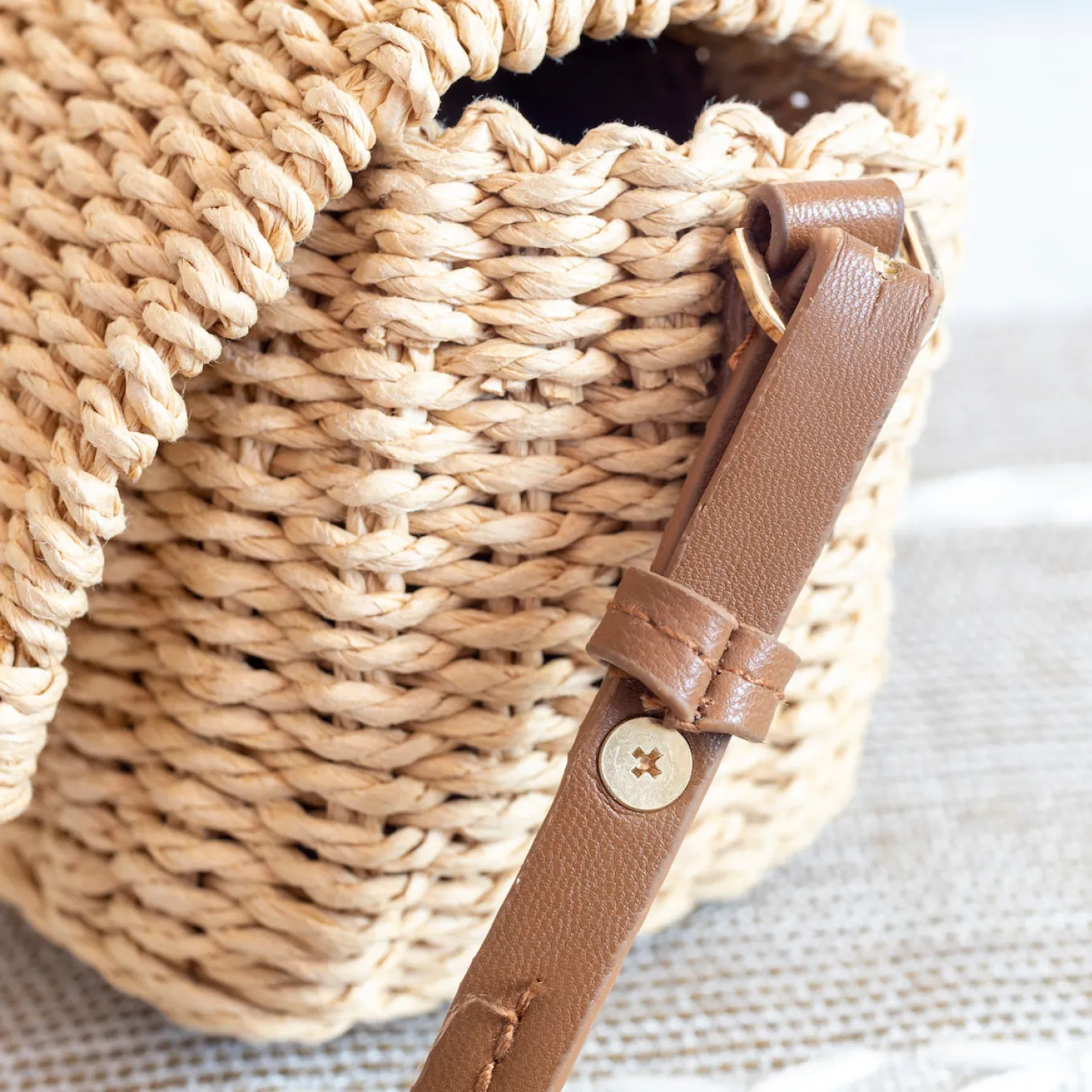 Elena Handbags Straw Woven Mini Flap Bag