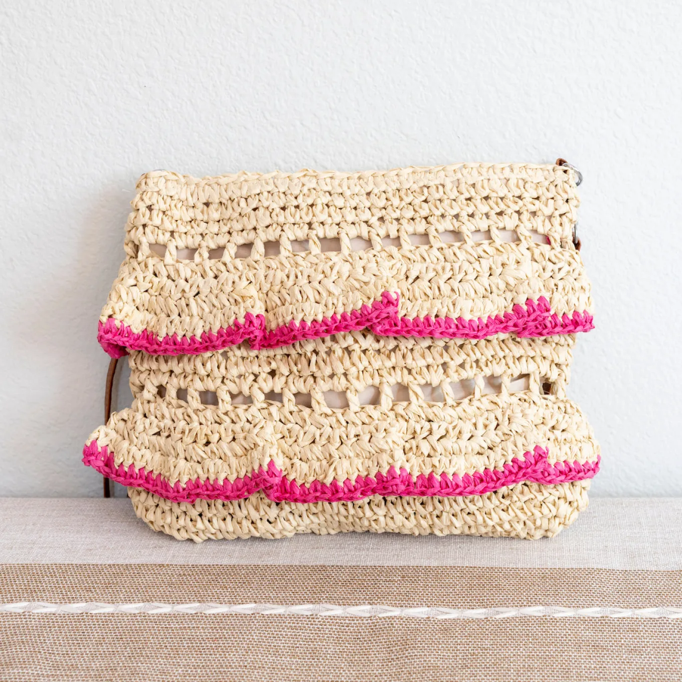 Elena Handbags Straw Woven Summer Crossbody Purse