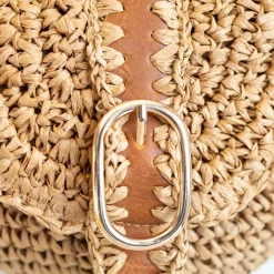 Elena Handbags Straw Woven Crossbody Bag