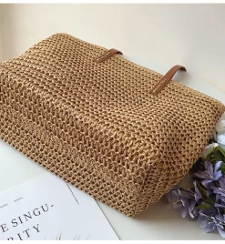 Elena Handbags Straw Woven Tote