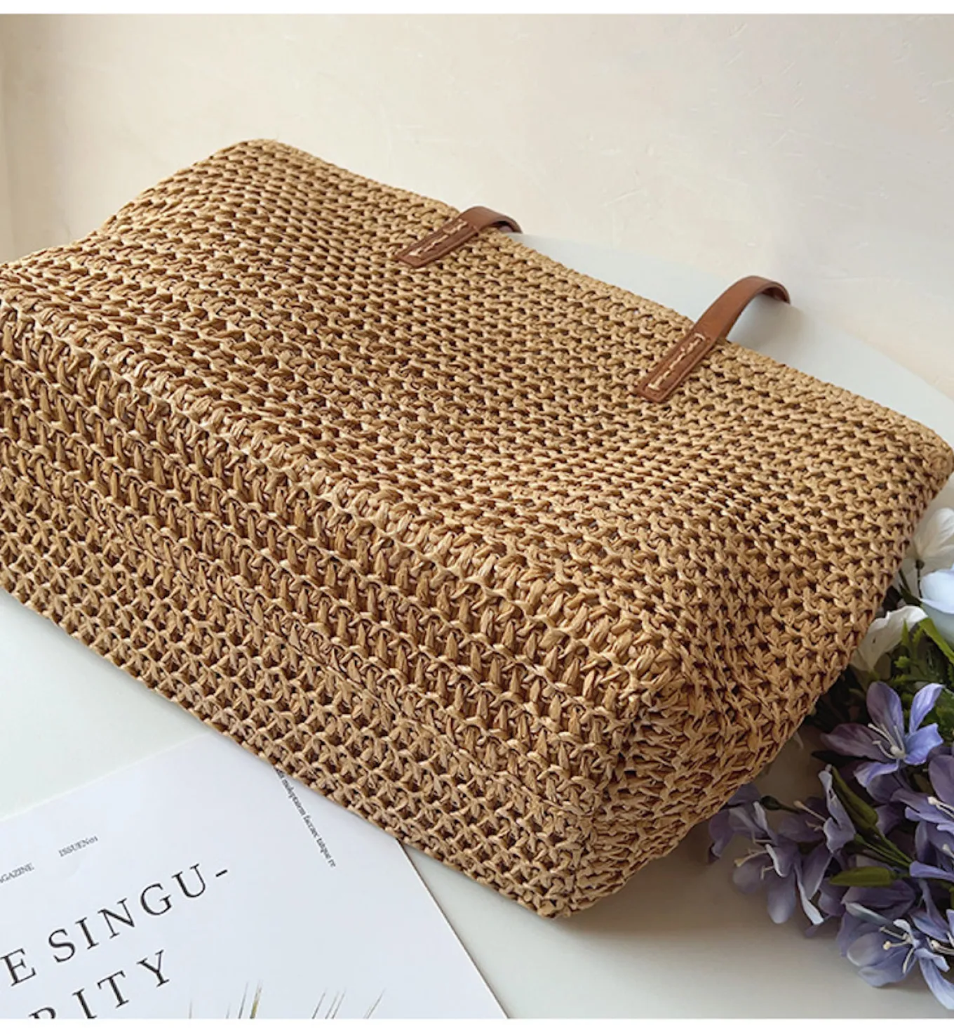 Elena Handbags Straw Woven Tote