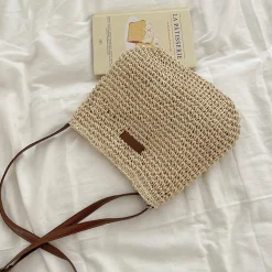 Elena Handbags Straw Woven Crossbody Bag