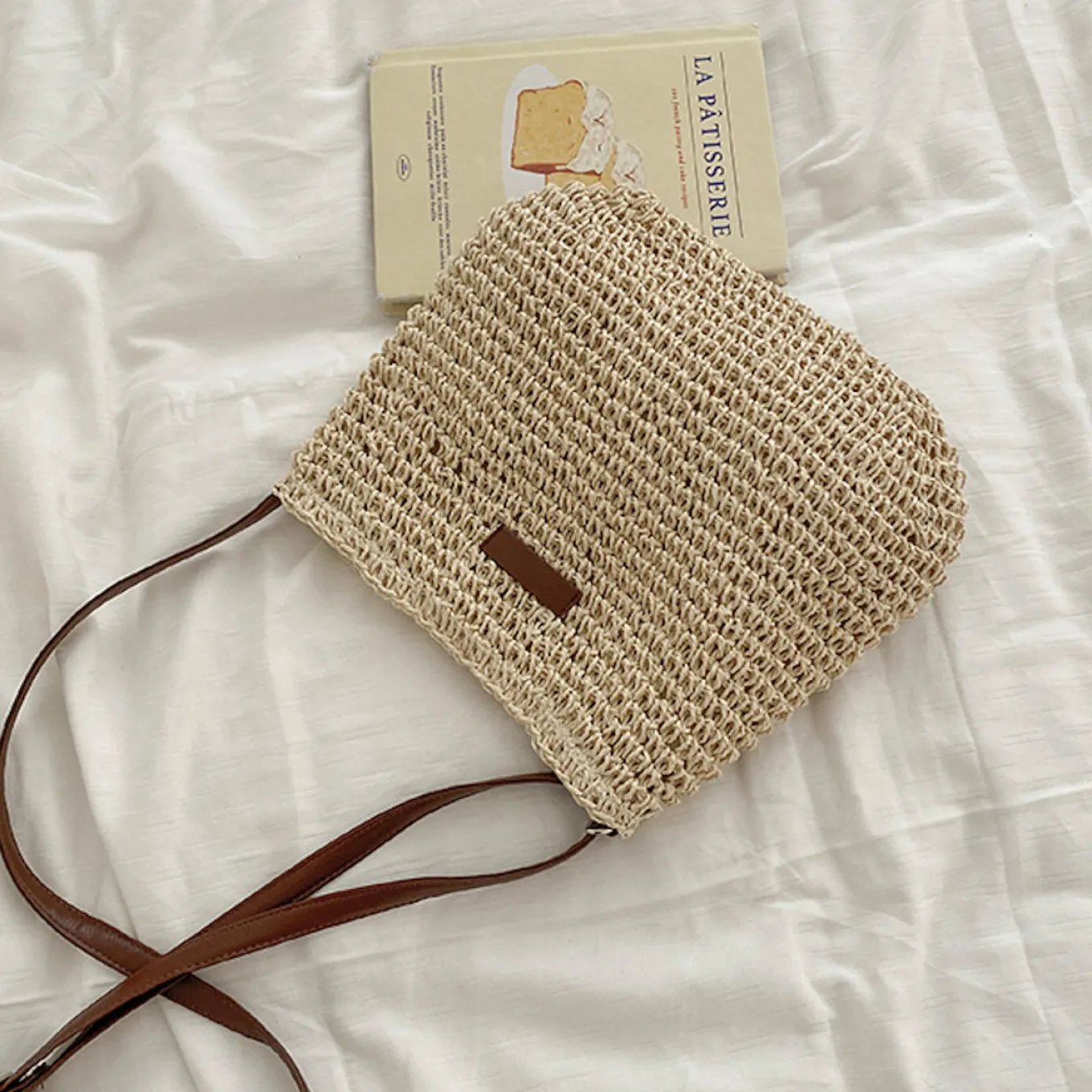 Elena Handbags Straw Woven Crossbody Bag