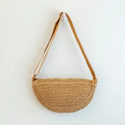 Elena Handbags Straw Woven Crossbody Bag