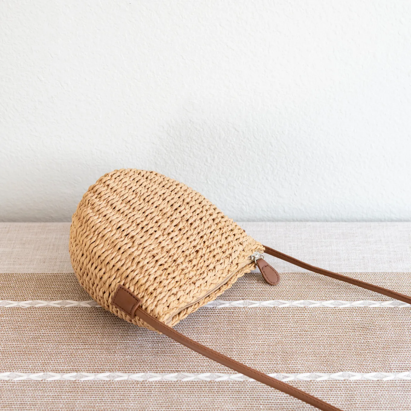 Elena Handbags Straw Woven Crossbody Bag