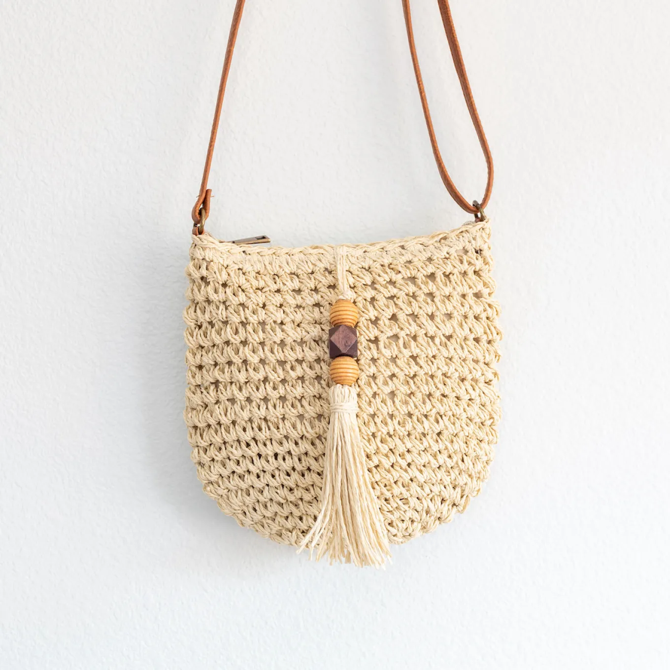Elena Handbags Straw Woven Crossbody Bag