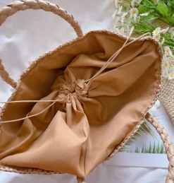 Elena Handbags Straw Woven Summer Beach Bag