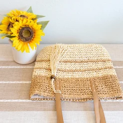 Elena Handbags Straw Woven Summer Beach Tote