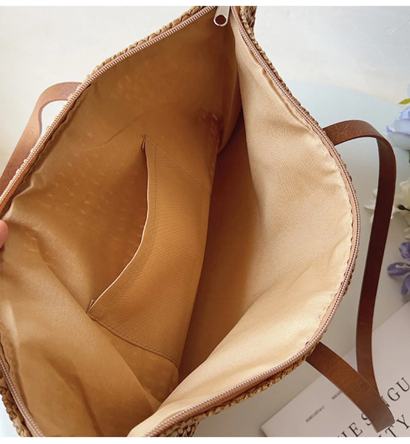 Elena Handbags Straw Woven Tote