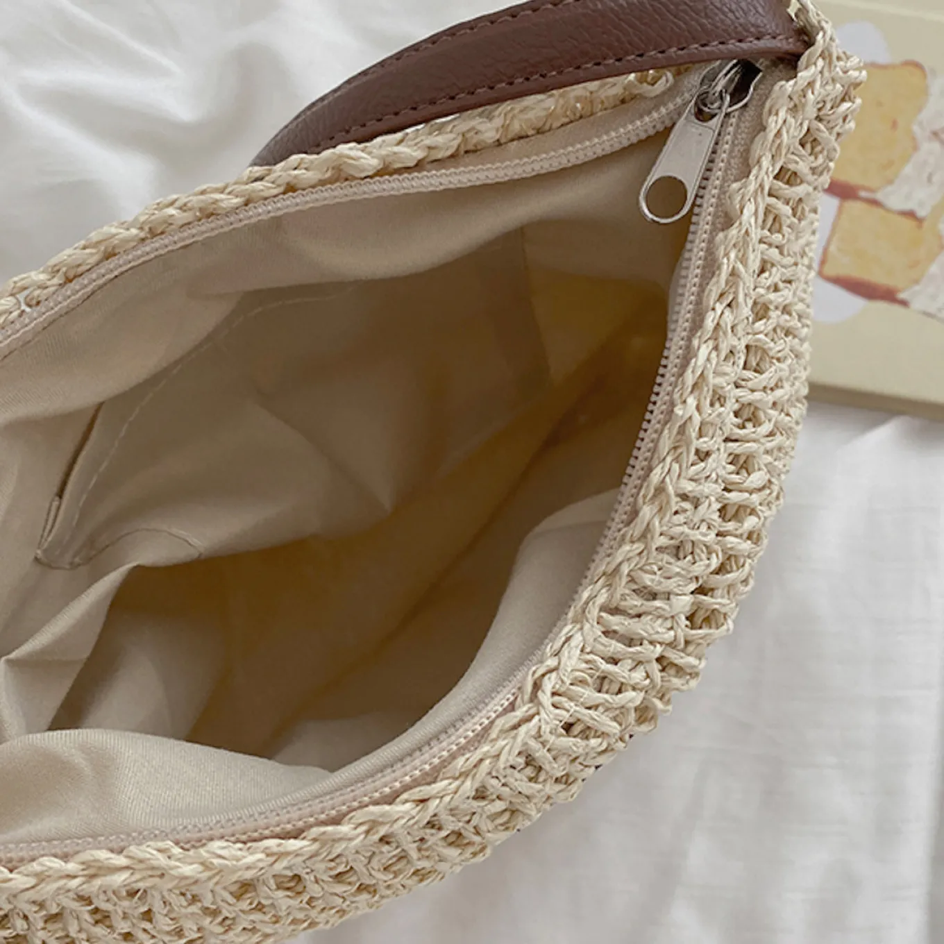 Elena Handbags Straw Woven Crossbody Bag