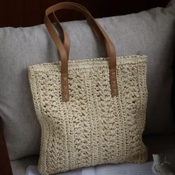 Elena Handbags Straw Woven Summer Fashion Bag