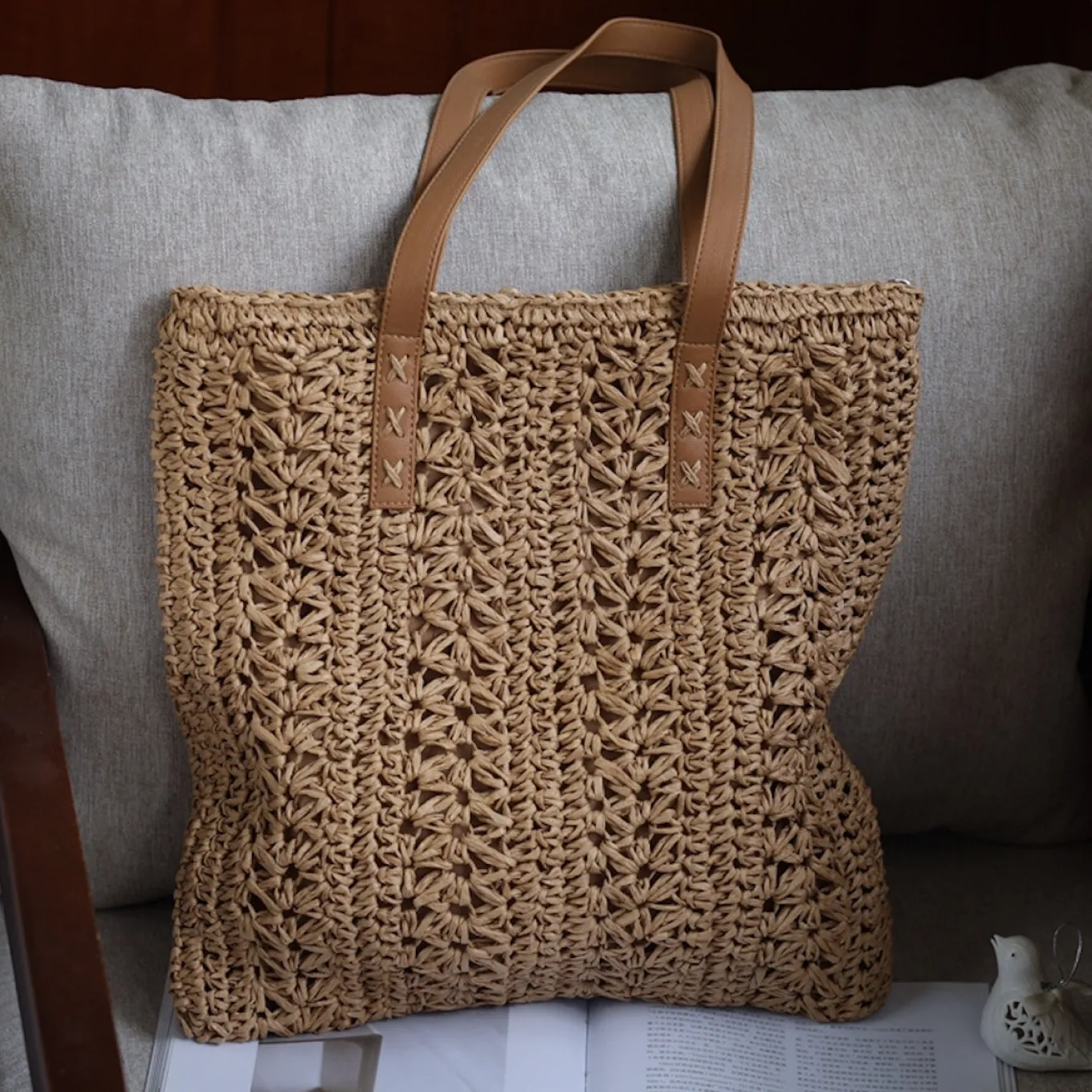 Elena Handbags Straw Woven Summer Fashion Bag