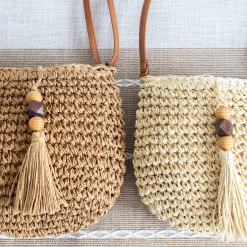Elena Handbags Straw Woven Crossbody Bag