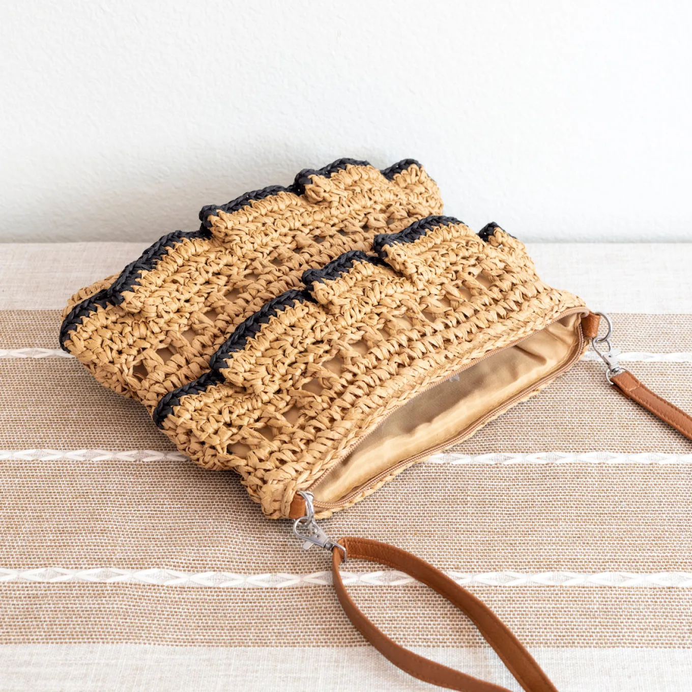 Elena Handbags Straw Woven Summer Crossbody Purse