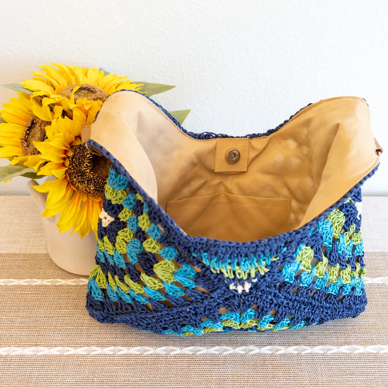 Elena Handbags Straw Woven Fashion Shoulder Bag