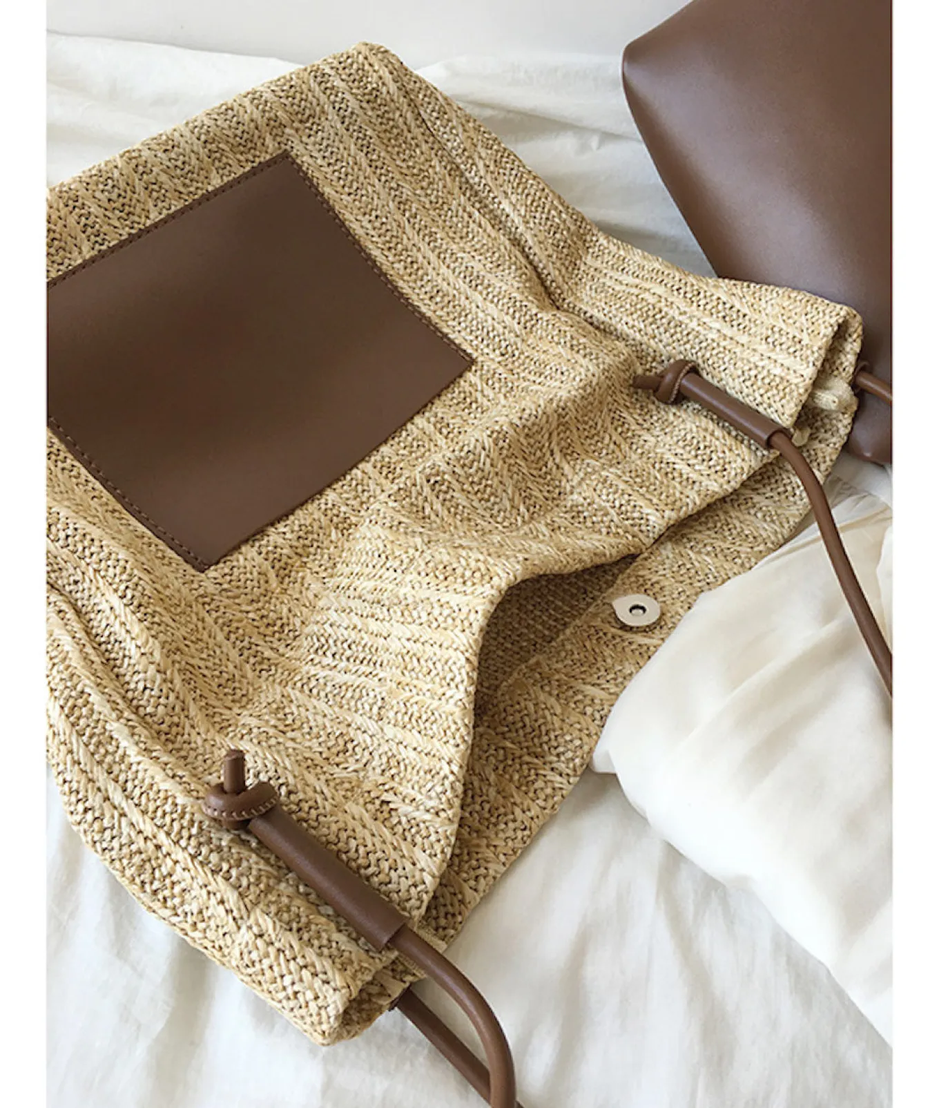 Elena Handbags Straw Woven Tote Bag