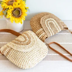Elena Handbags Straw Woven Crossbody Bag