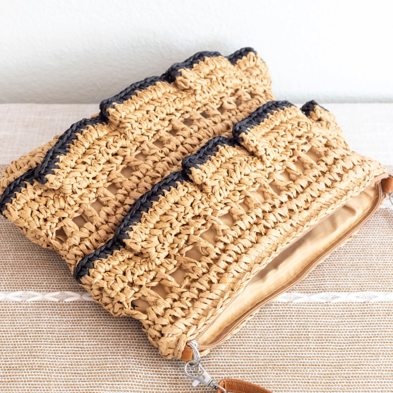 Elena Handbags Straw Woven Summer Crossbody Purse