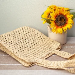 Elena Handbags Straw Woven Summer Fashion Tote Bag
