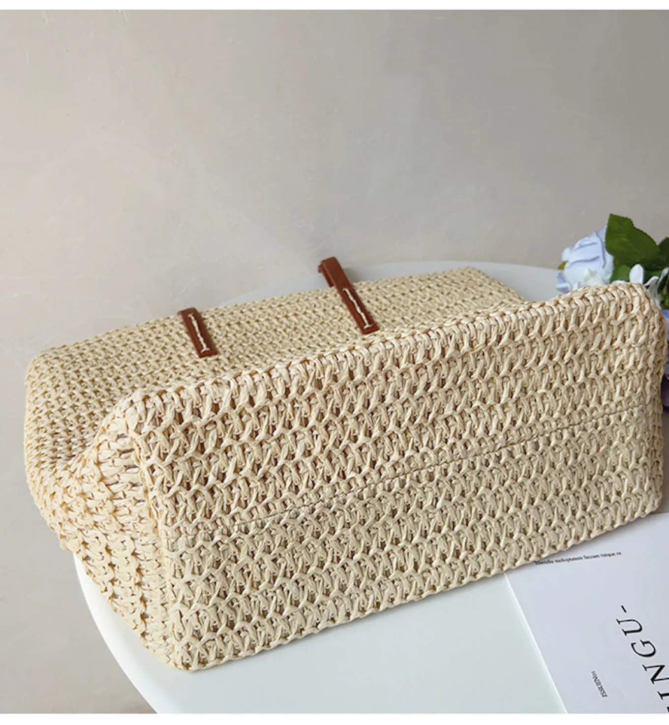 Elena Handbags Straw Woven Tote