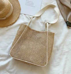 Elena Handbags Straw Woven Work Tote