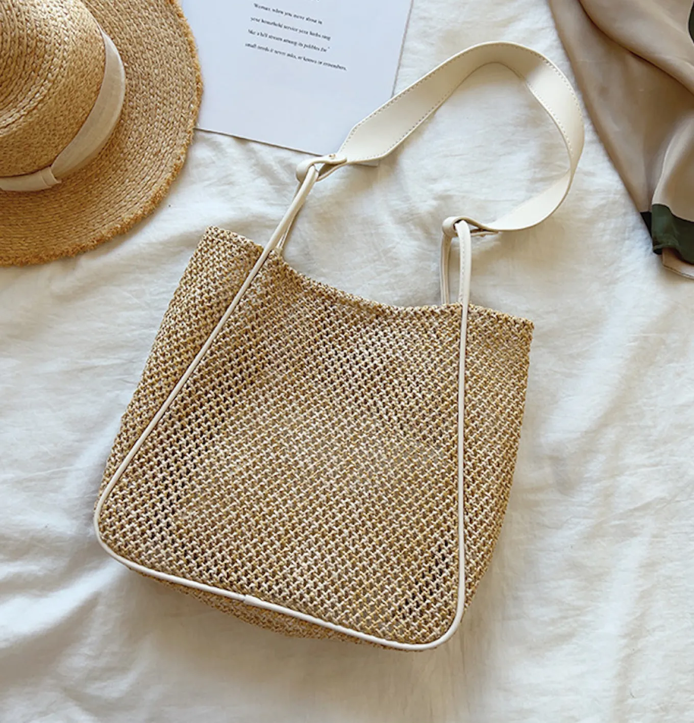 Elena Handbags Straw Woven Work Tote